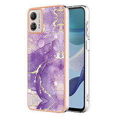 Custodia Silicone Gel Morbida Fantasia Modello Cover YB5 per Motorola Moto G53 5G Viola