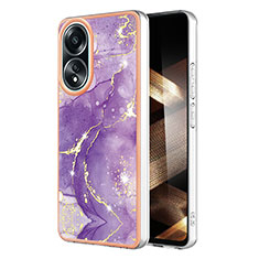 Custodia Silicone Gel Morbida Fantasia Modello Cover YB5 per Oppo A58 4G Viola