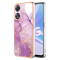 Custodia Silicone Gel Morbida Fantasia Modello Cover YB5 per Oppo A58 5G Lavanda