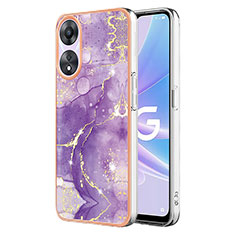 Custodia Silicone Gel Morbida Fantasia Modello Cover YB5 per Oppo A58 5G Viola