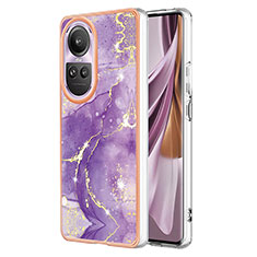 Custodia Silicone Gel Morbida Fantasia Modello Cover YB5 per Oppo Reno10 Pro 5G Viola