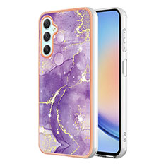 Custodia Silicone Gel Morbida Fantasia Modello Cover YB5 per Samsung Galaxy A24 4G Viola