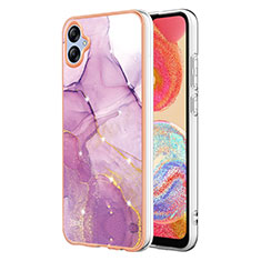 Custodia Silicone Gel Morbida Fantasia Modello Cover YB5 per Samsung Galaxy F04 Lavanda