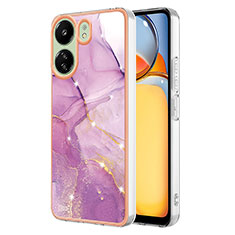 Custodia Silicone Gel Morbida Fantasia Modello Cover YB5 per Xiaomi Poco C65 Lavanda