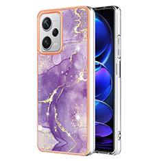 Custodia Silicone Gel Morbida Fantasia Modello Cover YB5 per Xiaomi Redmi Note 12 Explorer Viola