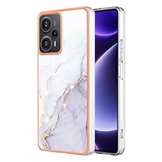 Custodia Silicone Gel Morbida Fantasia Modello Cover YB5 per Xiaomi Redmi Note 12 Turbo 5G Bianco