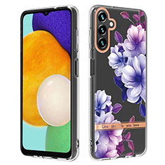 Custodia Silicone Gel Morbida Fantasia Modello Cover YB6 per Samsung Galaxy Quantum4 5G Viola