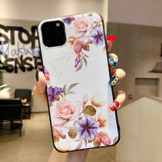 Custodia Silicone Gel Morbida Fiori Cover H04 per Apple iPhone 11 Pro Bianco