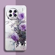 Custodia Silicone Gel Morbida Fiori Cover per Vivo X90 5G Lavanda