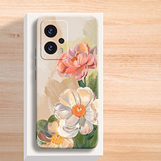 Custodia Silicone Gel Morbida Fiori Cover per Xiaomi Poco X4 GT 5G Rosa