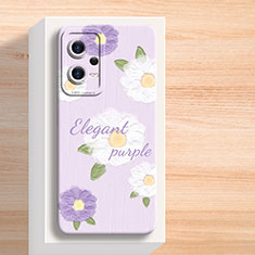 Custodia Silicone Gel Morbida Fiori Cover per Xiaomi Redmi Note 12 Explorer Lavanda