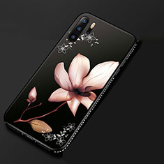 Custodia Silicone Gel Morbida Fiori Cover S01 per Huawei P30 Pro New Edition Rosa