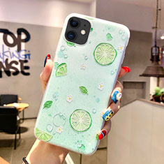 Custodia Silicone Gel Morbida Frutta Cover C01 per Apple iPhone 11 Verde