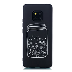 Custodia Silicone Gel Morbida Mistica Luna Stelle Cover per Huawei Mate 20 Pro Bianco