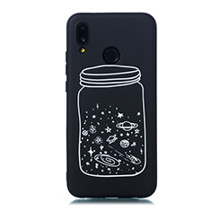 Custodia Silicone Gel Morbida Mistica Luna Stelle Cover per Huawei P20 Lite Bianco