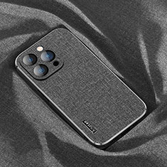 Custodia Silicone In stoffa Ultra Sottile Morbida Cover AT1 per Apple iPhone 13 Pro Max Nero