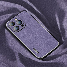 Custodia Silicone In stoffa Ultra Sottile Morbida Cover AT1 per Apple iPhone 14 Pro Viola