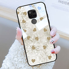 Custodia Silicone Laterale Amore Cuore Specchio Cover per Huawei Mate 20 Oro