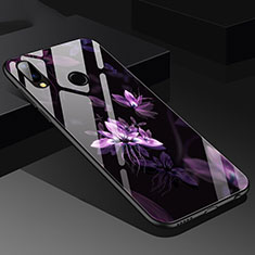 Custodia Silicone Laterale Fiori Specchio Cover per Huawei Nova 3e Viola