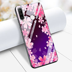 Custodia Silicone Laterale Fiori Specchio Cover S01 per Huawei Nova 4e Viola