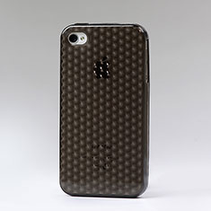 Custodia Silicone Morbida Diamante per Apple iPhone 4 Grigio