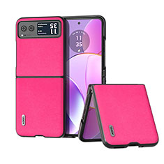 Custodia Silicone Morbida In Pelle Cover B02H per Motorola Moto Razr 40 5G Rosa Caldo