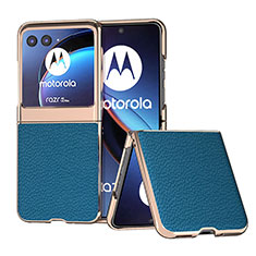 Custodia Silicone Morbida In Pelle Cover B06H per Motorola Moto Razr 40 Ultra 5G Blu