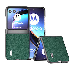 Custodia Silicone Morbida In Pelle Cover B10H per Motorola Moto Razr 40 Ultra 5G Verde