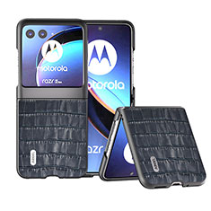 Custodia Silicone Morbida In Pelle Cover B11H per Motorola Moto Razr 40 Ultra 5G Blu