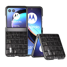 Custodia Silicone Morbida In Pelle Cover B11H per Motorola Moto Razr 40 Ultra 5G Nero