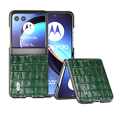 Custodia Silicone Morbida In Pelle Cover B11H per Motorola Moto Razr 40 Ultra 5G Verde