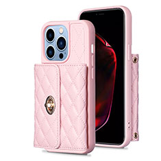 Custodia Silicone Morbida In Pelle Cover BF1 per Apple iPhone 14 Pro Max Oro Rosa