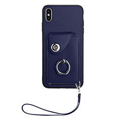 Custodia Silicone Morbida In Pelle Cover BF1 per Apple iPhone X Blu