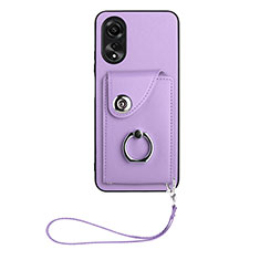 Custodia Silicone Morbida In Pelle Cover BF1 per Oppo A18 Viola