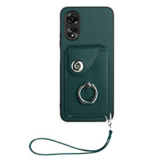 Custodia Silicone Morbida In Pelle Cover BF1 per Oppo A58 4G Verde