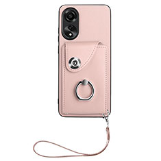 Custodia Silicone Morbida In Pelle Cover BF1 per Oppo A78 4G Oro Rosa