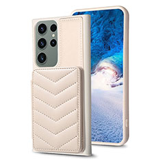 Custodia Silicone Morbida In Pelle Cover BF1 per Samsung Galaxy S22 Ultra 5G Khaki