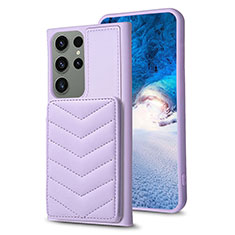 Custodia Silicone Morbida In Pelle Cover BF1 per Samsung Galaxy S22 Ultra 5G Lavanda