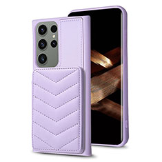 Custodia Silicone Morbida In Pelle Cover BF1 per Samsung Galaxy S24 Ultra 5G Lavanda