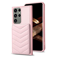 Custodia Silicone Morbida In Pelle Cover BF1 per Samsung Galaxy S25 Ultra 5G Oro Rosa