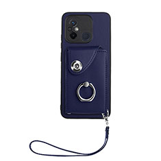 Custodia Silicone Morbida In Pelle Cover BF1 per Xiaomi Poco C55 Blu