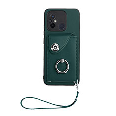 Custodia Silicone Morbida In Pelle Cover BF1 per Xiaomi Poco C55 Verde Notte