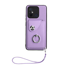 Custodia Silicone Morbida In Pelle Cover BF1 per Xiaomi Poco C55 Viola