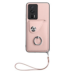 Custodia Silicone Morbida In Pelle Cover BF1 per Xiaomi Redmi K60 5G Oro Rosa