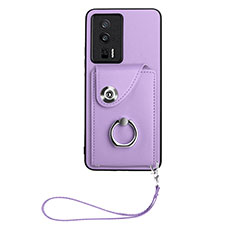 Custodia Silicone Morbida In Pelle Cover BF1 per Xiaomi Redmi K60 5G Viola