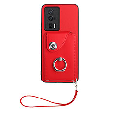 Custodia Silicone Morbida In Pelle Cover BF1 per Xiaomi Redmi K60 Pro 5G Rosso