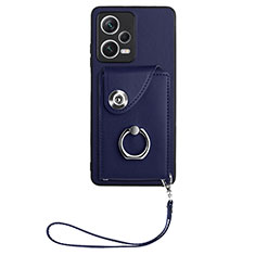 Custodia Silicone Morbida In Pelle Cover BF1 per Xiaomi Redmi Note 12 5G Blu