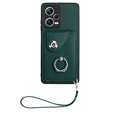 Custodia Silicone Morbida In Pelle Cover BF1 per Xiaomi Redmi Note 12 Explorer Verde Notte