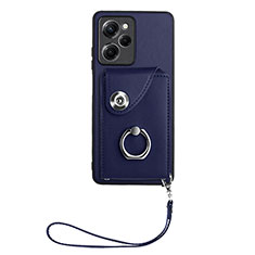 Custodia Silicone Morbida In Pelle Cover BF1 per Xiaomi Redmi Note 12 Pro Speed 5G Blu