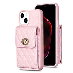 Custodia Silicone Morbida In Pelle Cover BF2 per Apple iPhone 13 Oro Rosa